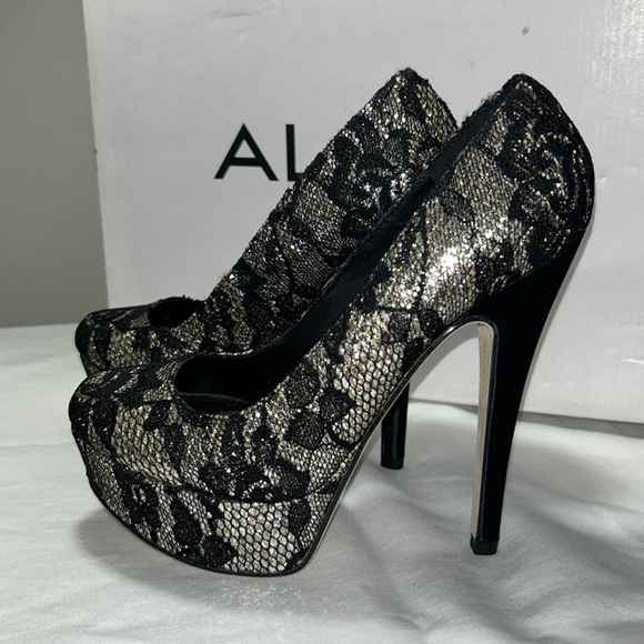 Aldo Shoes - ALDO DRESS PLATFORM PUMPS WITH BLACK LACE size 5
